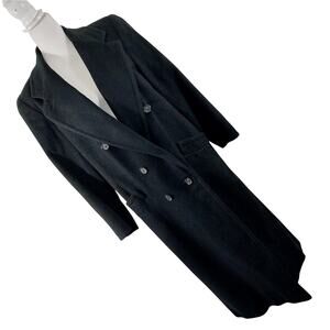 J. PERCY/MARVIN RICHARDS! LUXE BLACK 100% FINE WOOL FULL LENGTH OVERCOAT! SZ M